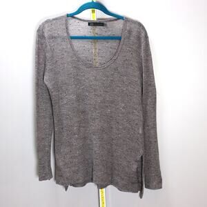 JET John Eshaya Brown Knit Long Sleeve Top Size M/L Made in USA